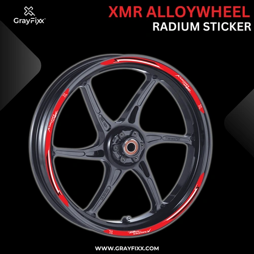 Alloy wheel Radium Sticker for XMR | Made in Premium Radium with FPF (Fade Protection Film), Waterproof, Precut Sticker, Pack Of 12